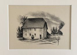 Otto Baumberger      "Das Schulhaus in Birr"  LITHOGRAPHIE