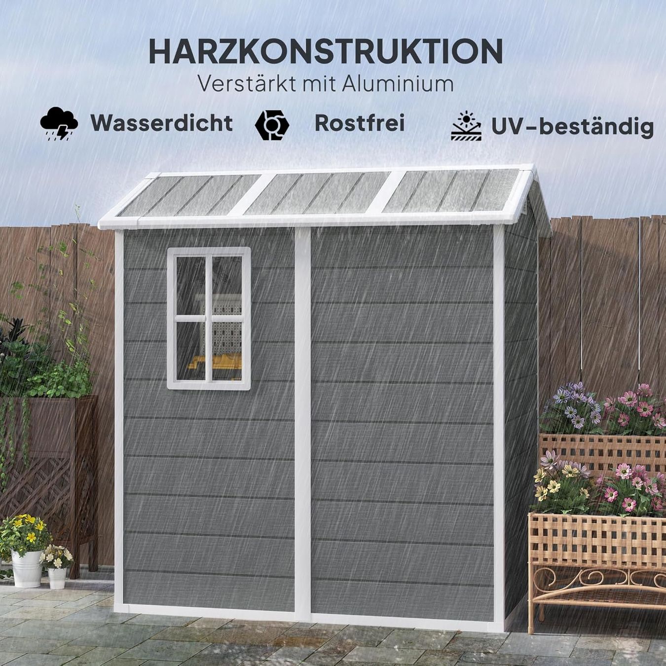 Casette da giardino & serre: Gerätehaus 2,1m² Grau – Nuovo e nell'imballaggio originale da Bottighofen venduto da zaap 3