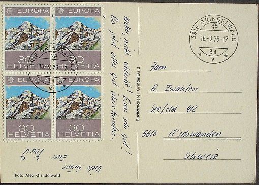 Cartoline postali: GRINDELWALD Foto Alex Grindelwald – Usato da Jona venduto da philajona 1