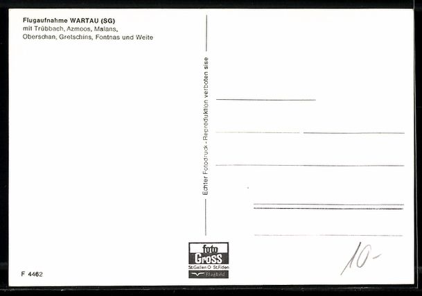 Cartoline postali: Wartau /SG, Flugaufnahme mit Trübbach,  – Usato da Berlin venduto da bartko-reher 1