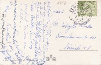 Ansichtskarten: Alte Ansichtskarte mit dem " Geissenpeter " 1958 – Gebraucht aus Schlieren von Rapaelli 1