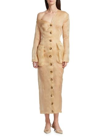 A. W.A.K.E. MODE Midi Dress 100% Seide - Orginalpreis 1800.-