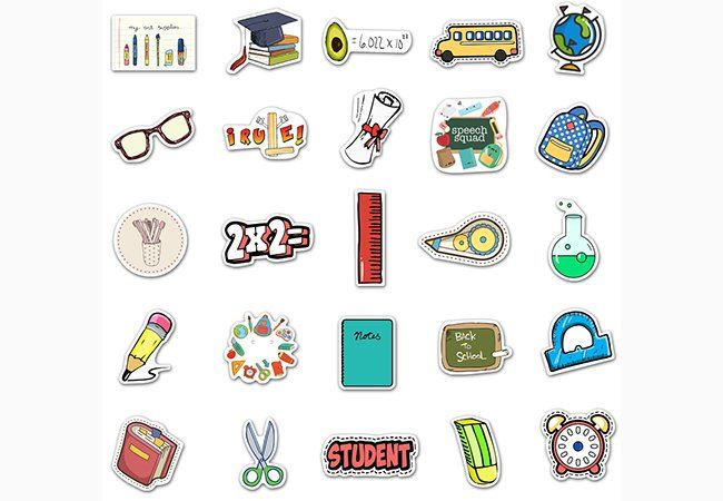 Aufkleber: 50 Stk. Sticker Aufkleber - Schule – Neu und originalverpackt aus St.Gallen von Mr.Stickers 2