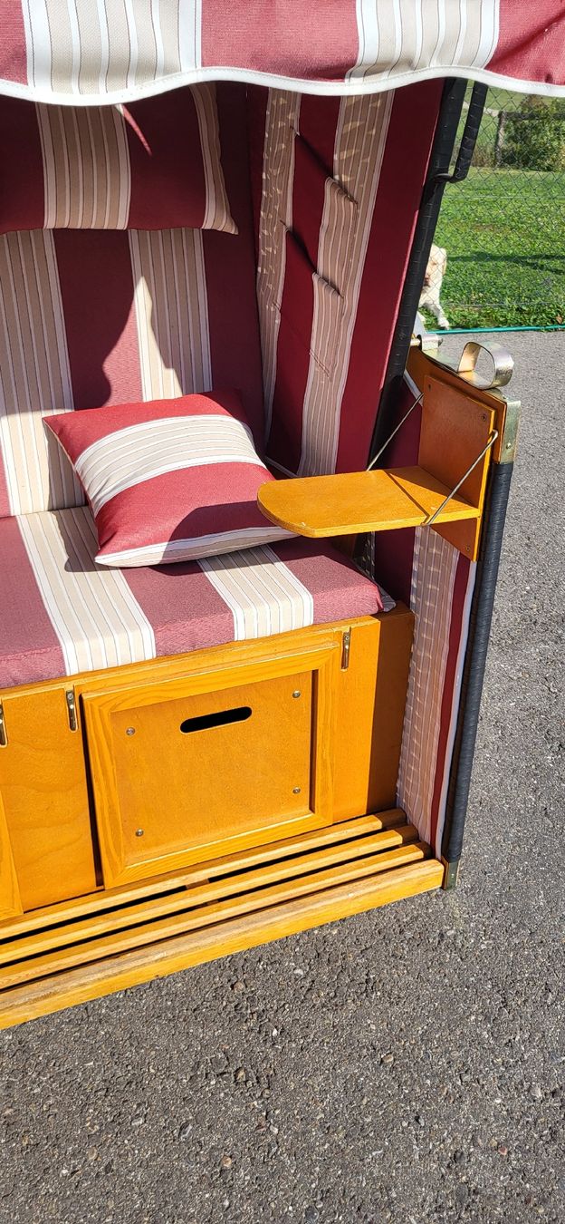 Gonser Liegen & Liegestühle: Strandkorb 2-Sitzer rot/weiss – Gebraucht aus Schönholzerswilen von nzaussi 3