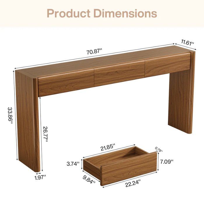 Tavoli: Konsolentisch 180cm 3 Schubladen Holz – Nuovo e nell'imballaggio originale da Gretzenbach venduto da Genfi-Shop 1