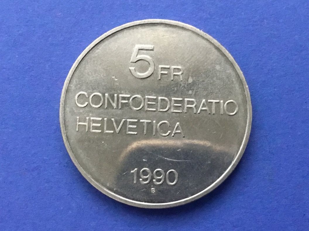 Alle Münzen: ** 5 Franken Gottfried Keller 1990 – Gebraucht aus St. Margrethen SG von alfapeugeot10 3