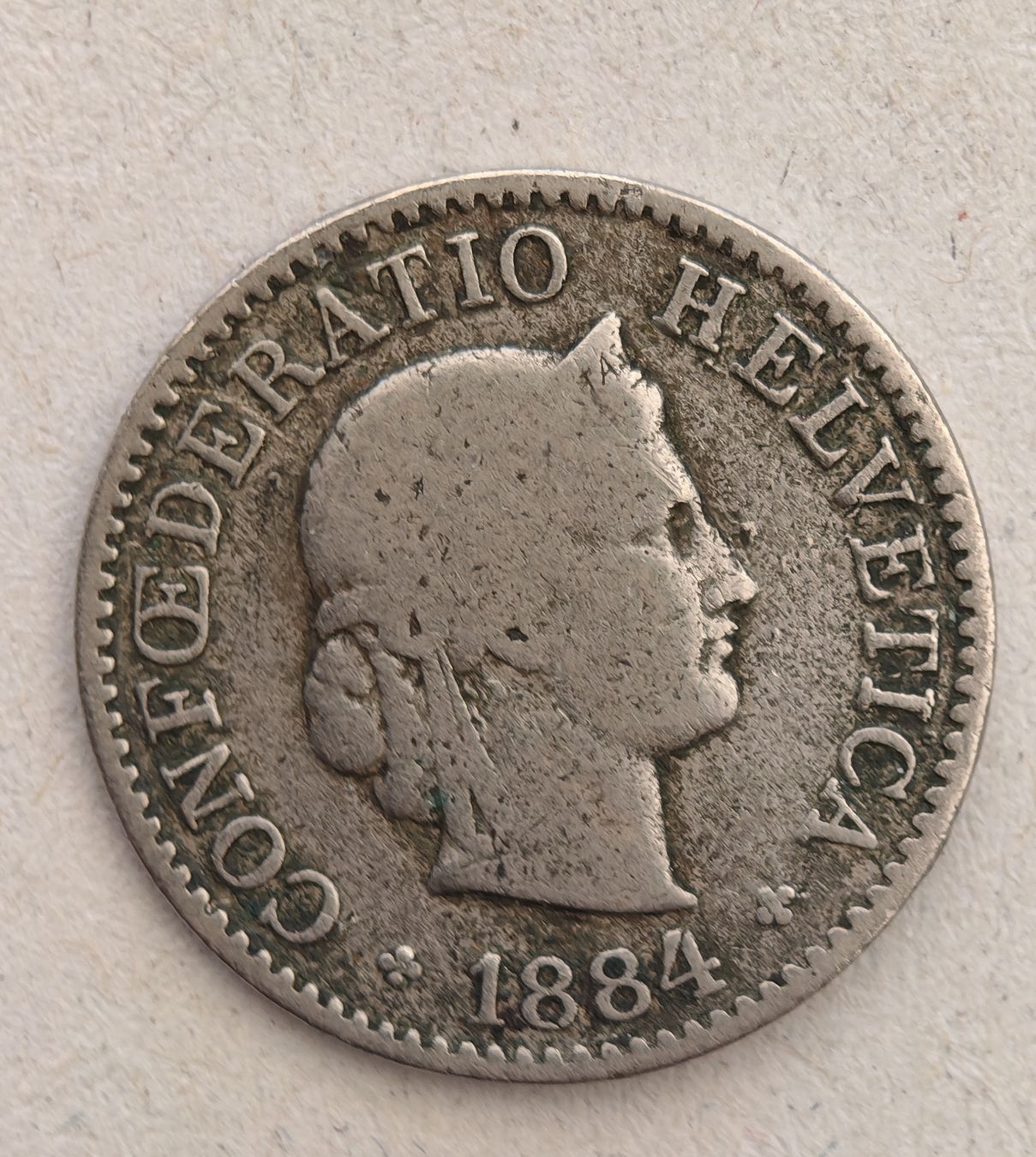 Alle Münzen: Schweizer 5 Rappen Münze, Jahrgang 1884. – Gebraucht aus Hünibach von gaenggele247