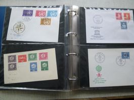 Briefmarken-Album  -Vereinte Nationen - Unesco + 100doppelte
