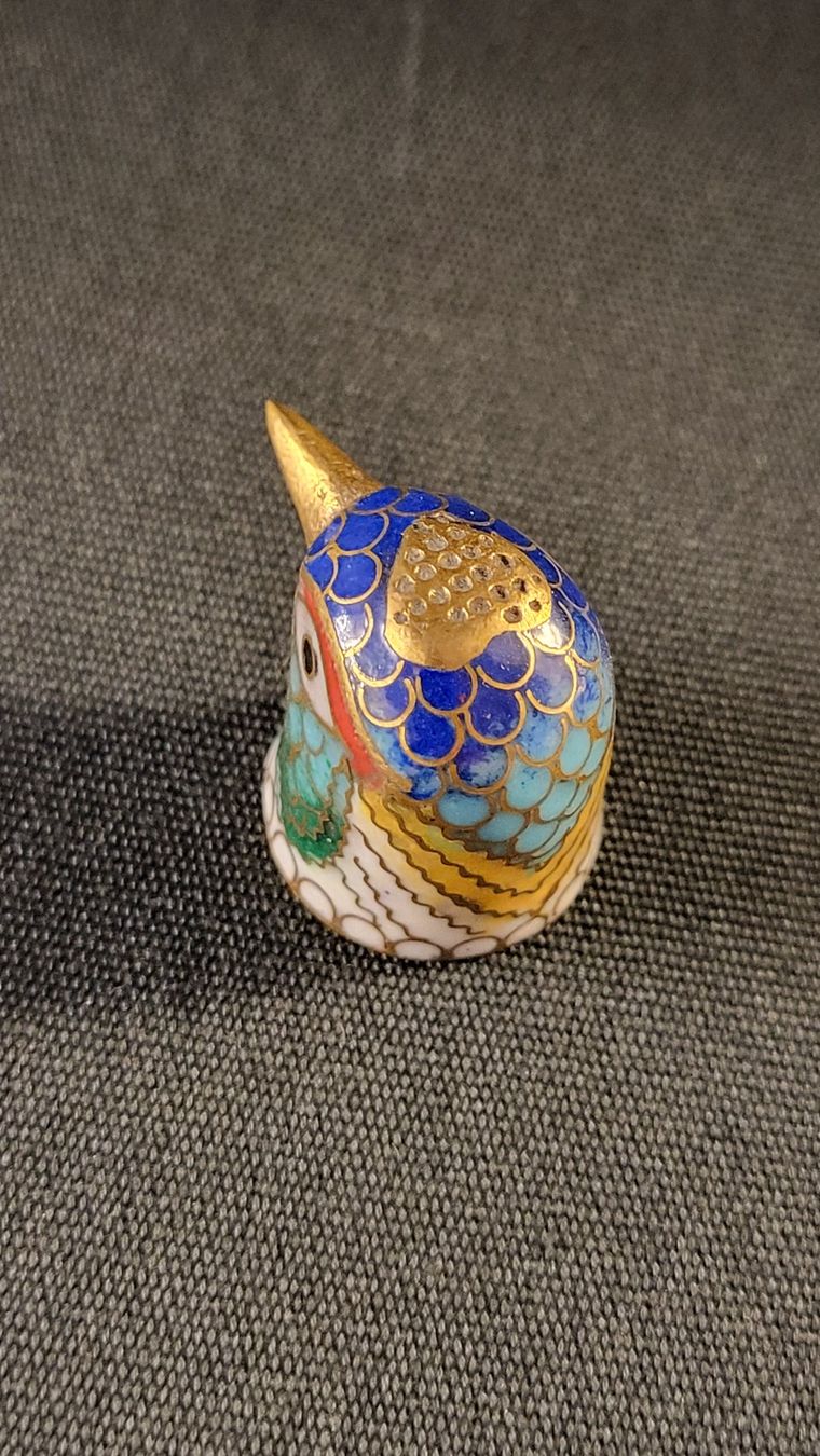 Statuette: Cloisonne-Fingerhut Vogel – Usato da Basel venduto da spinne02 5