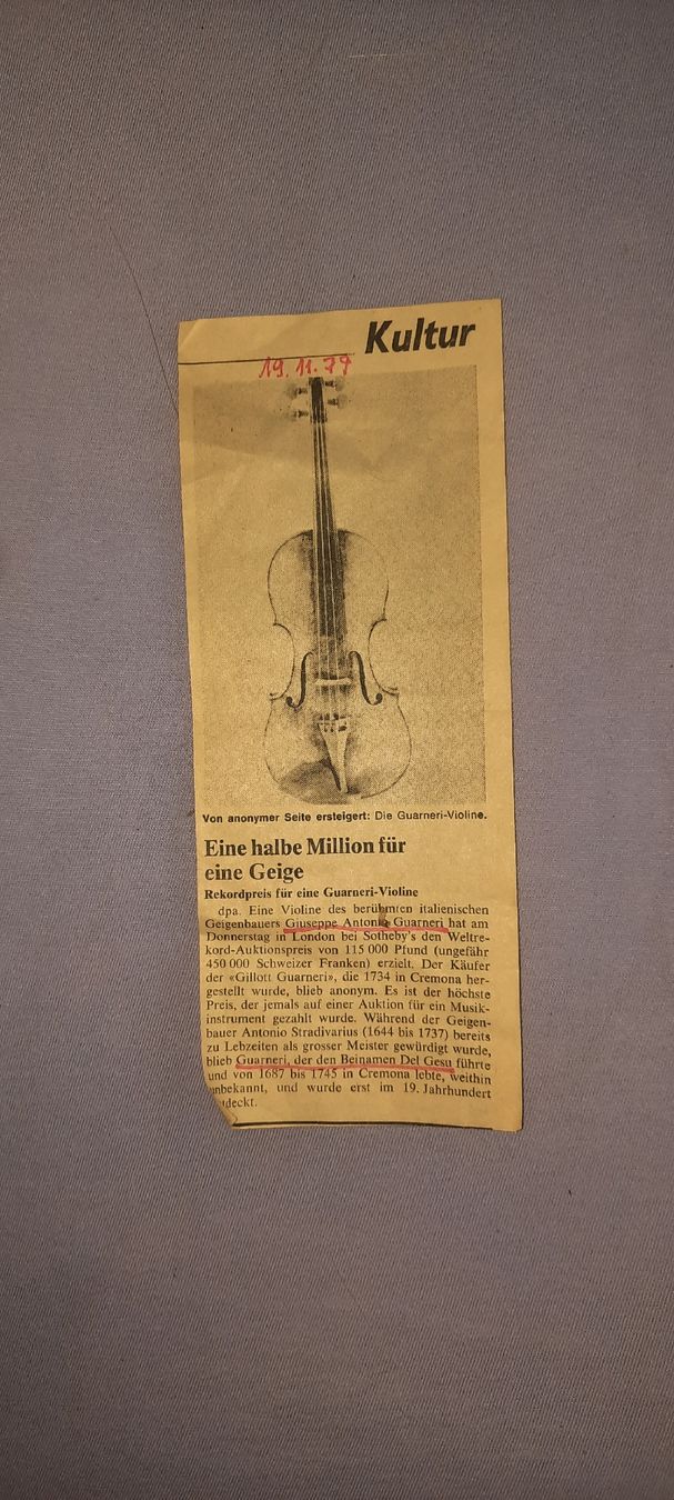 Instruments de musique: Geige Guarnerius Cremona mitte 18.Jh – D'occasion à Aarau par dlo_6vxn 5