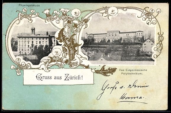 Cartoline postali: Zürich, Physikgebäude, Das Eidgenössi – Usato da Berlin venduto da bartko-reher