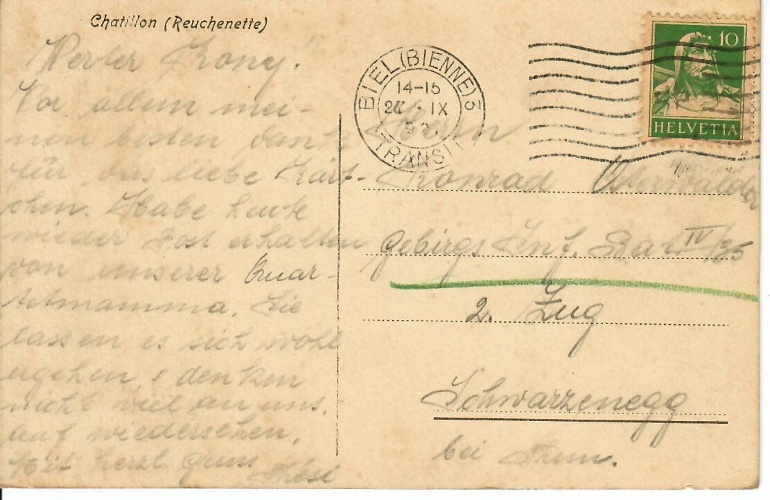 Cartoline postali: Chatillon Reuchenette – Usato da Hochdorf venduto da Ziegel-16 1