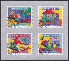 2003, Pro Juventute 369A-372A mit Ersttags-Eck-Stempel.