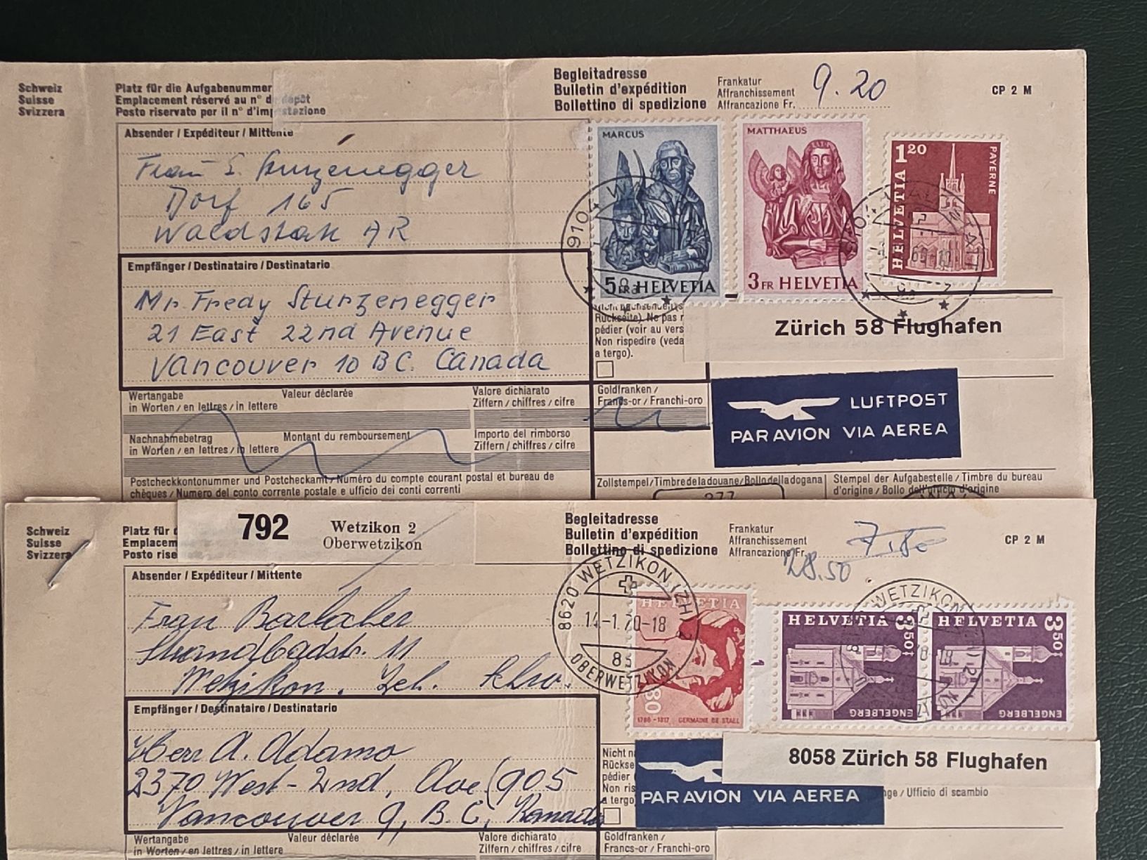 Tutti i francobolli: Evangelisten, Begeleitadresse – Usato da Bern venduto da Kocholo