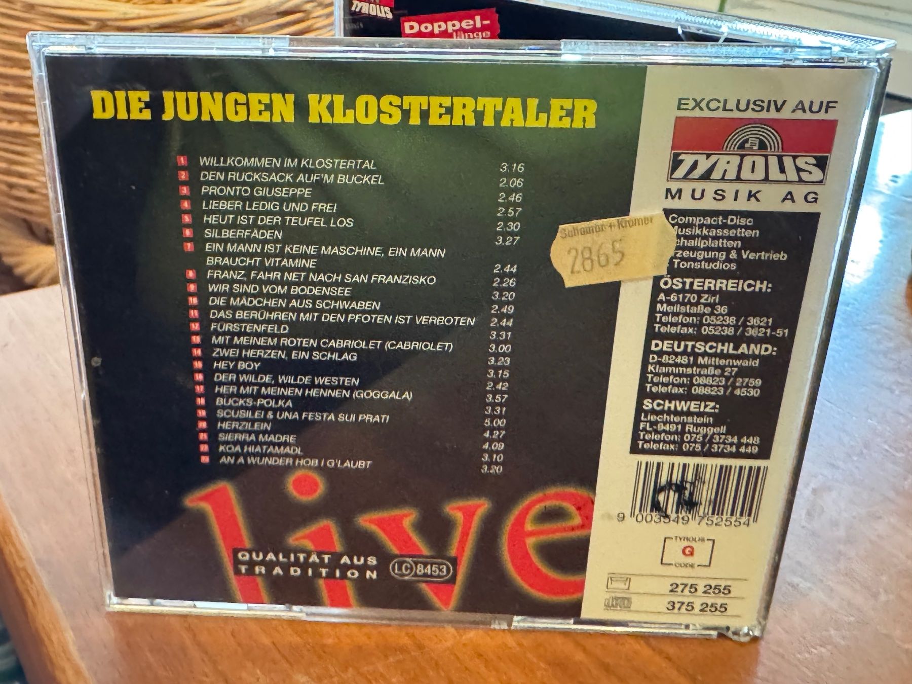 CDs: Die Jungen Klostertaler - Live - HG42A – Gebraucht aus Küsnacht ZH von swisssales.net 1
