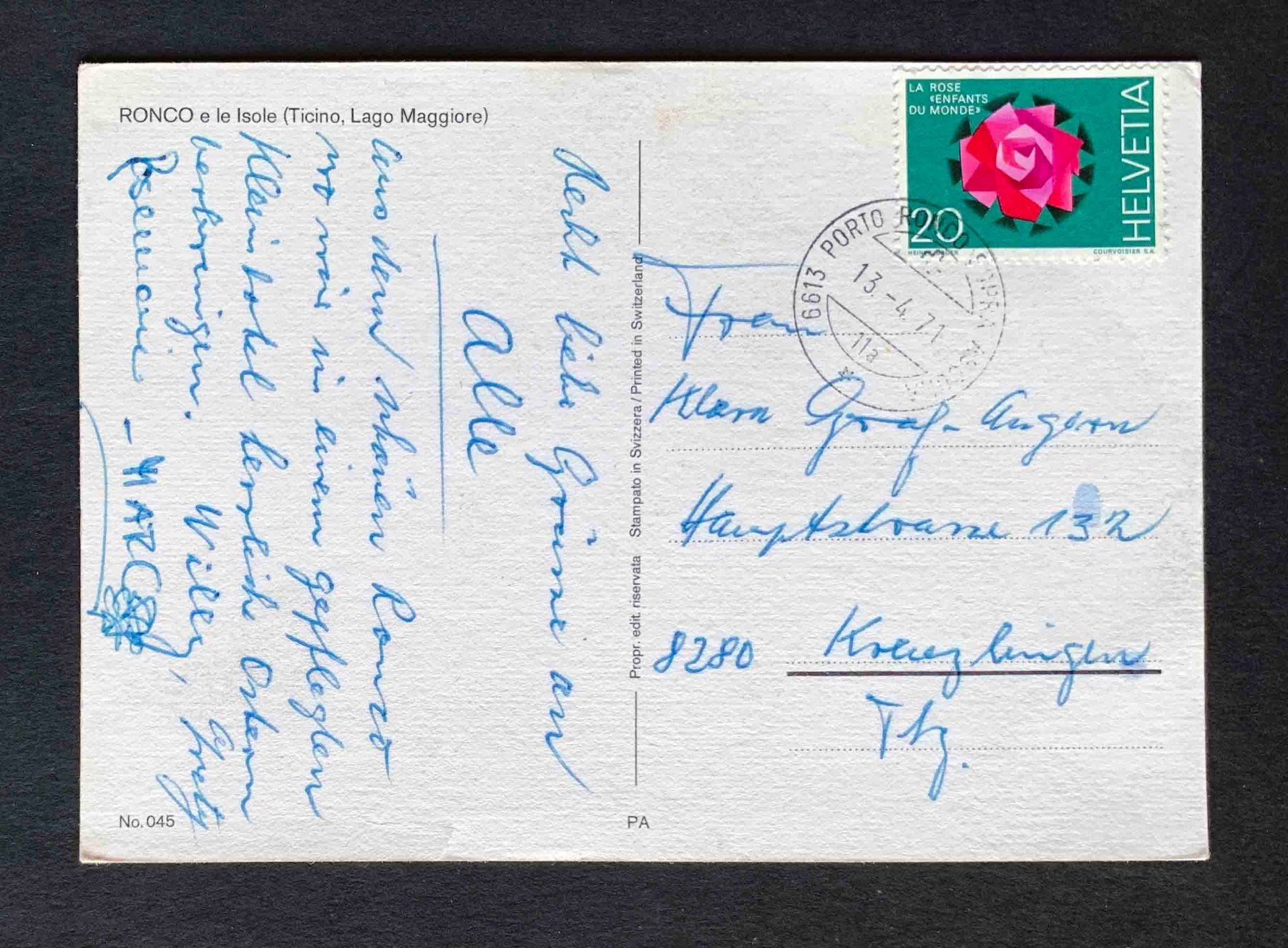 Cartoline postali: AK RONCO e le Isole Ticino Lago Maggiore – Usato da Goldau venduto da artelier1 1