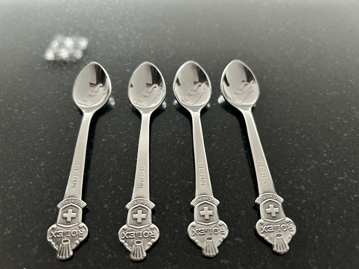 Cucchiai: Bucherer Bern Rolex Löffel Set 4 Stück – Usato da Neuenegg venduto da BananaJoe2025
