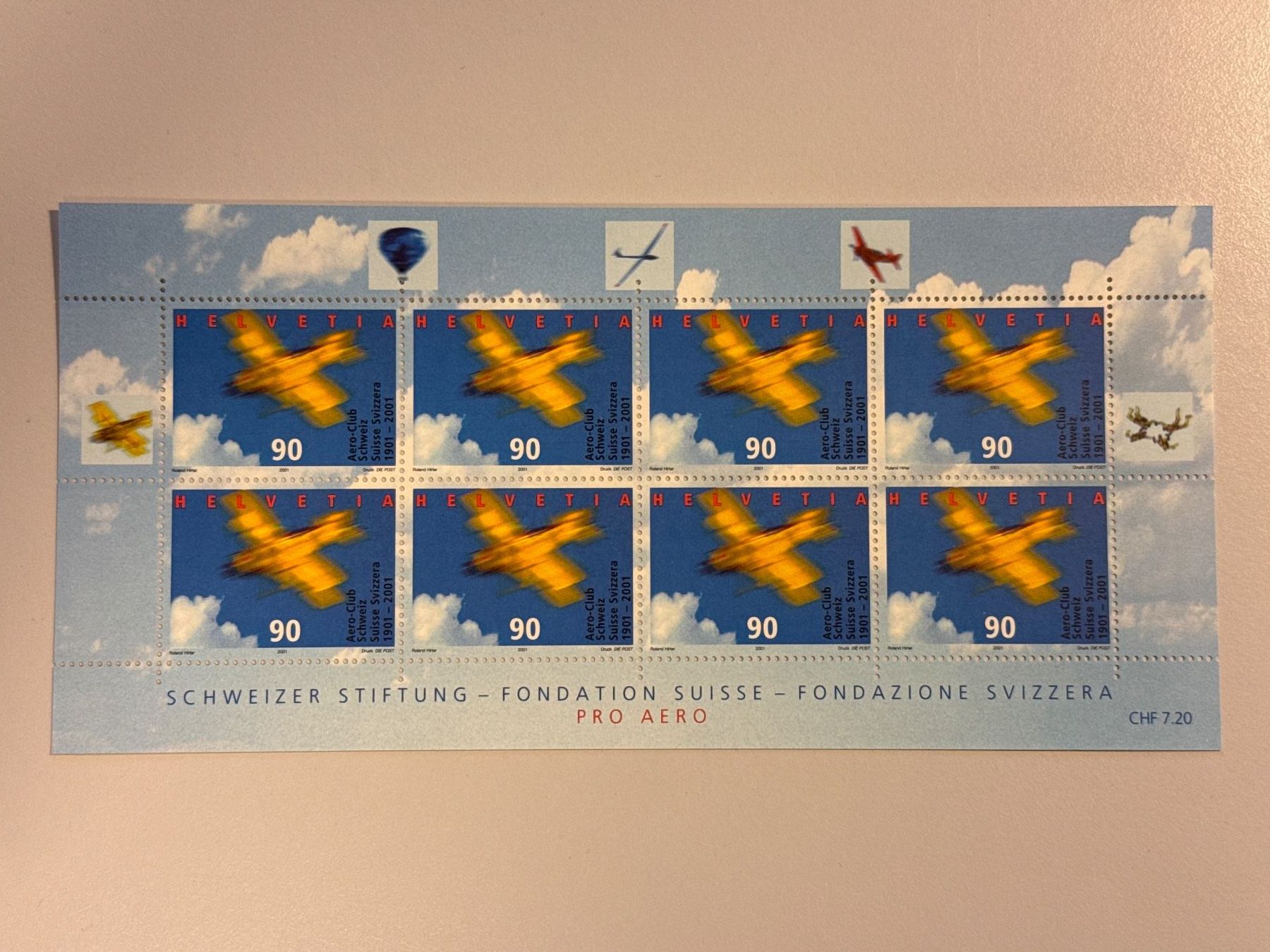 Tutti i francobolli: 2001 Pro AERO, Block, postfrisch – Usato da Küssnacht am Rigi venduto da POSTOMASTER