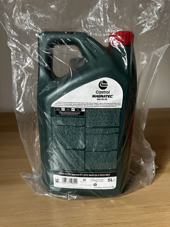 Castrol MAGNATEC 0W-20 D Motoröl 5 Liter – Sofortiger Schutz Für Motoren, Entspricht Ford WSS-M2C952-A1