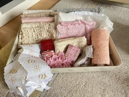 Spitzenbänder Spitzen Stoff Vintagedeko Shabbydeko Bänder