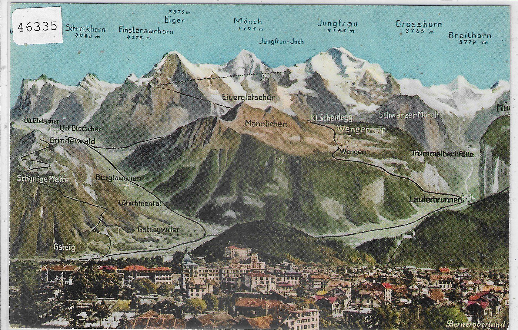 Cartoline postali: Interlaken - Panorama – Usato da Ettingen venduto da Kartenplanet