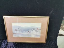 J. TROLLER AQUARELLE SIGNÉE ET DATÉE 1954