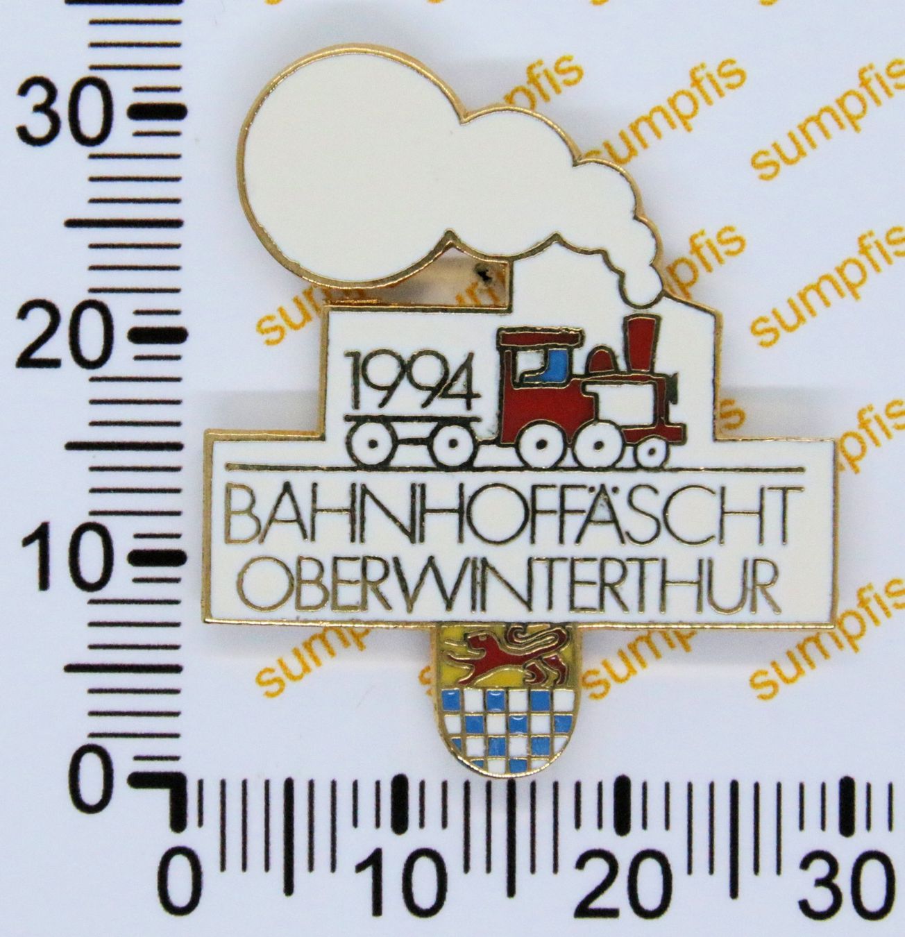 SBB/CFF/FFS Placchette & Badge: Pin Bahnhoffäscht Oberwinterthur 1994, vor 32 Jahren – Usato da Winterthur venduto da sumpfis