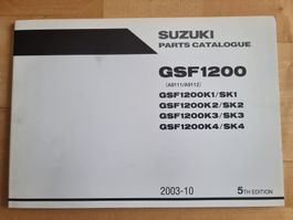 Suzuki GSF 1200 Ersatzteilekatalog, 2003-2010, Top Zustand