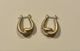Chic Knot Design Golden Hoop Earrings, Perfect for Summer!