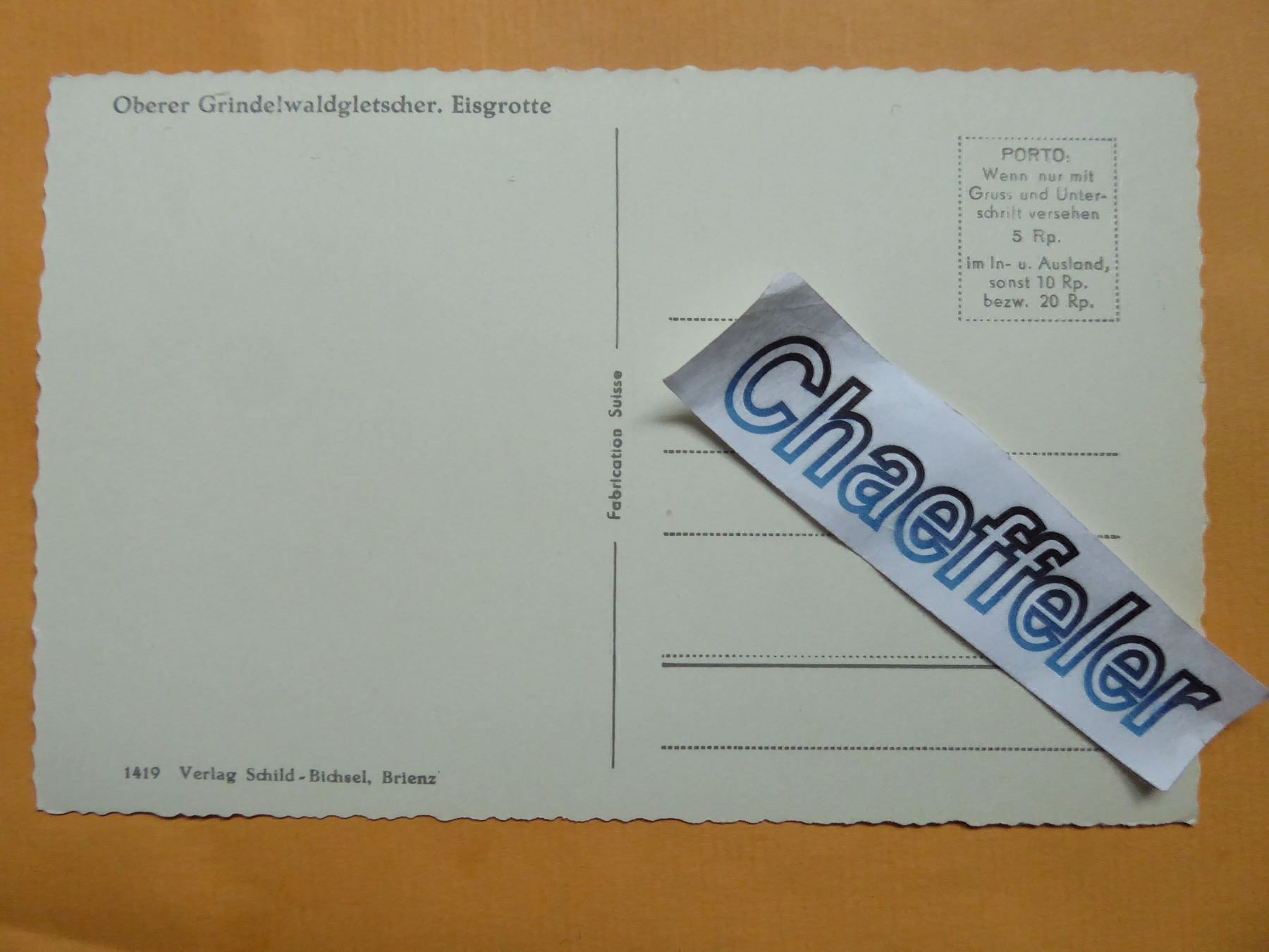 Cartoline postali: Oberer Grindelwaldgletscher, Eisgrotte – Nuovo (secondo la descrizione) da Zürich venduto da Chaeffeler 1