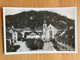 Chur -  Hofplatz mit Hofkirche - AK 1936