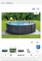 Intex Pool Graphite Gray Panel 478 x 124 cm Rund