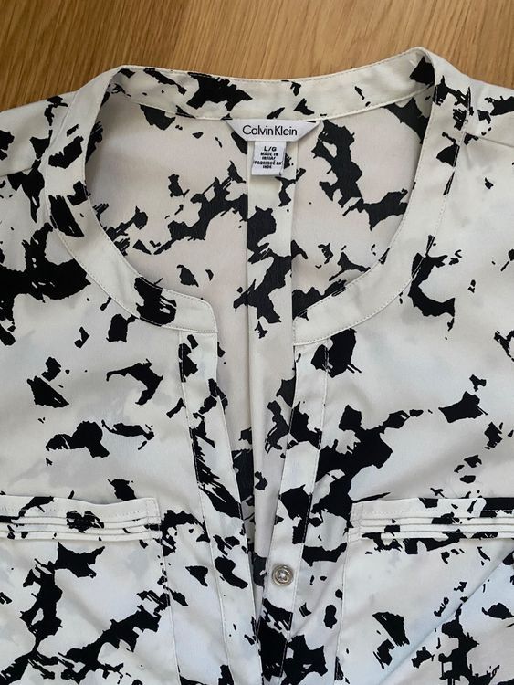 Calvin Klein Camicette: Stylische Calvin Klein Bluse schwarz weiss – Usato da Pfeffingen venduto da Dimitri1985 3