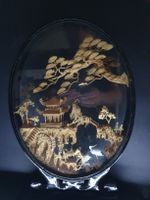 Korkbild, asiatische Landschaft, gerahmt