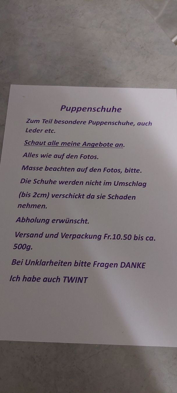 Puppen: Puppenschuhe – Gebraucht aus Muri AG von nindo1 7