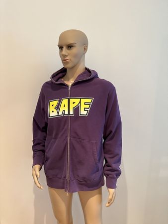 Bathing Ape (BAPE) Full Zip Hoodie, lila, Größe L, gebraucht