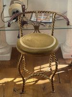 Vintage Schmiedeeisen Stuhl Gold Hollywood Regency