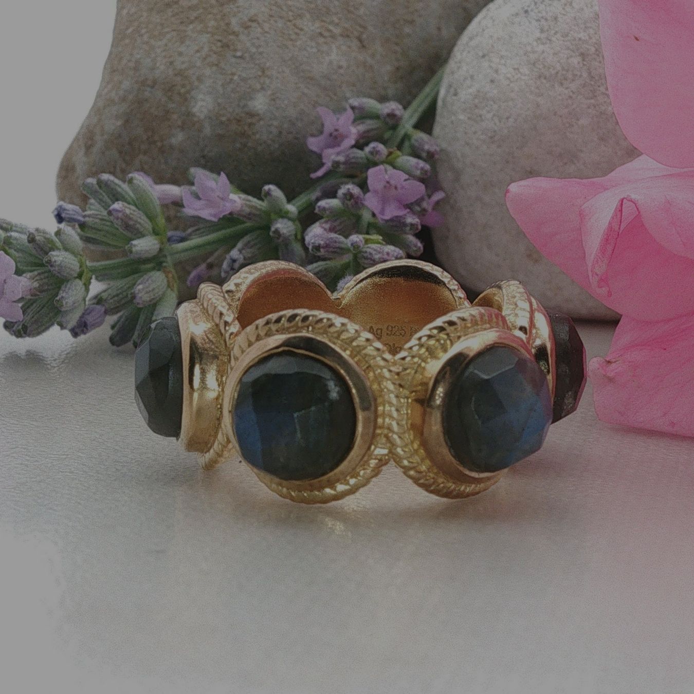 Olga Ribler Anelli: Statement Silber Ring 925 Grösse 55 mit Labradorite – Nuovo (secondo la descrizione) da Luzern venduto da Schmuckoutlet