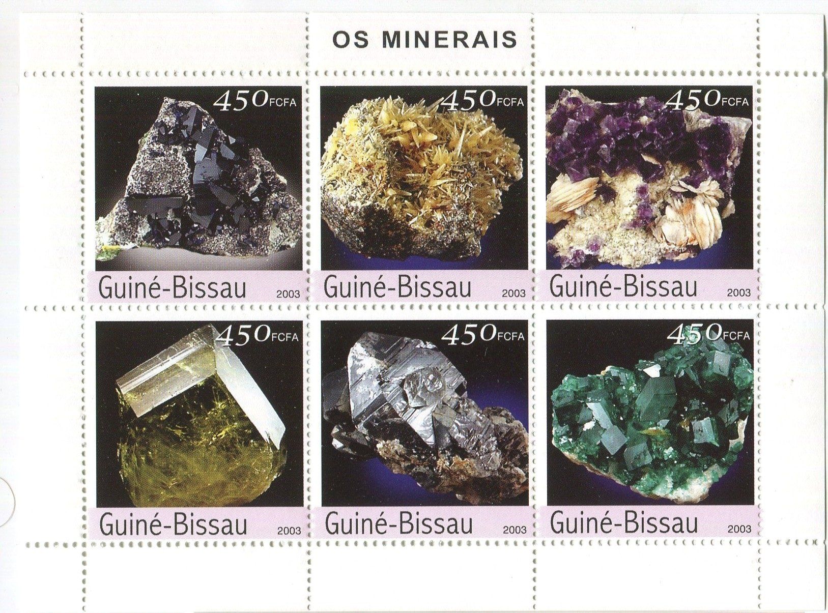 Alle Briefmarken: Block "Minerale". Guinea-Bissau. – Neu und originalverpackt aus Basel von Butsch5