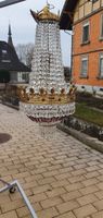 Representativer antiker Kristallkorbleuchter sehr schön