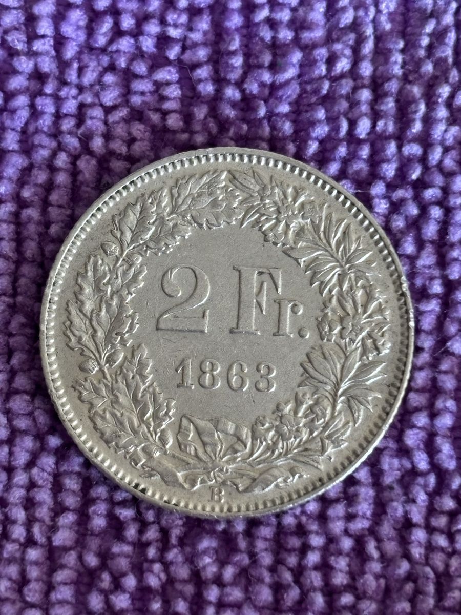 Tutti le monete: Pièce 2 Francs Helvetia 1863 – Usato da Estavayer le lac venduto da Penza.j