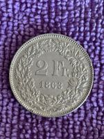 Pièce 2 Francs Helvetia 1863
