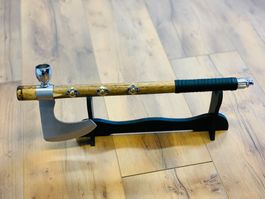 Indianer Messer AXT Friedenspfeife Häuptling Sitting 47cm