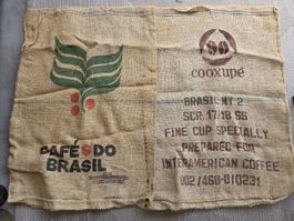 Originale Jutesäcke «Cafés do Brasil» – 2 Stück