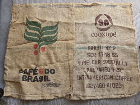 Originale Jutesäcke «Cafés do Brasil» – 2 Stück