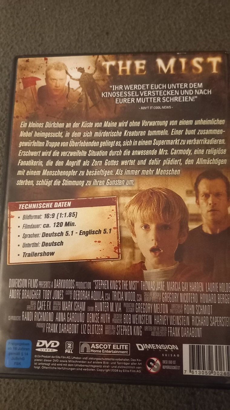 Tutti i DVDs: The Mist DVD – Usato da Olten venduto da Donatello1984 1