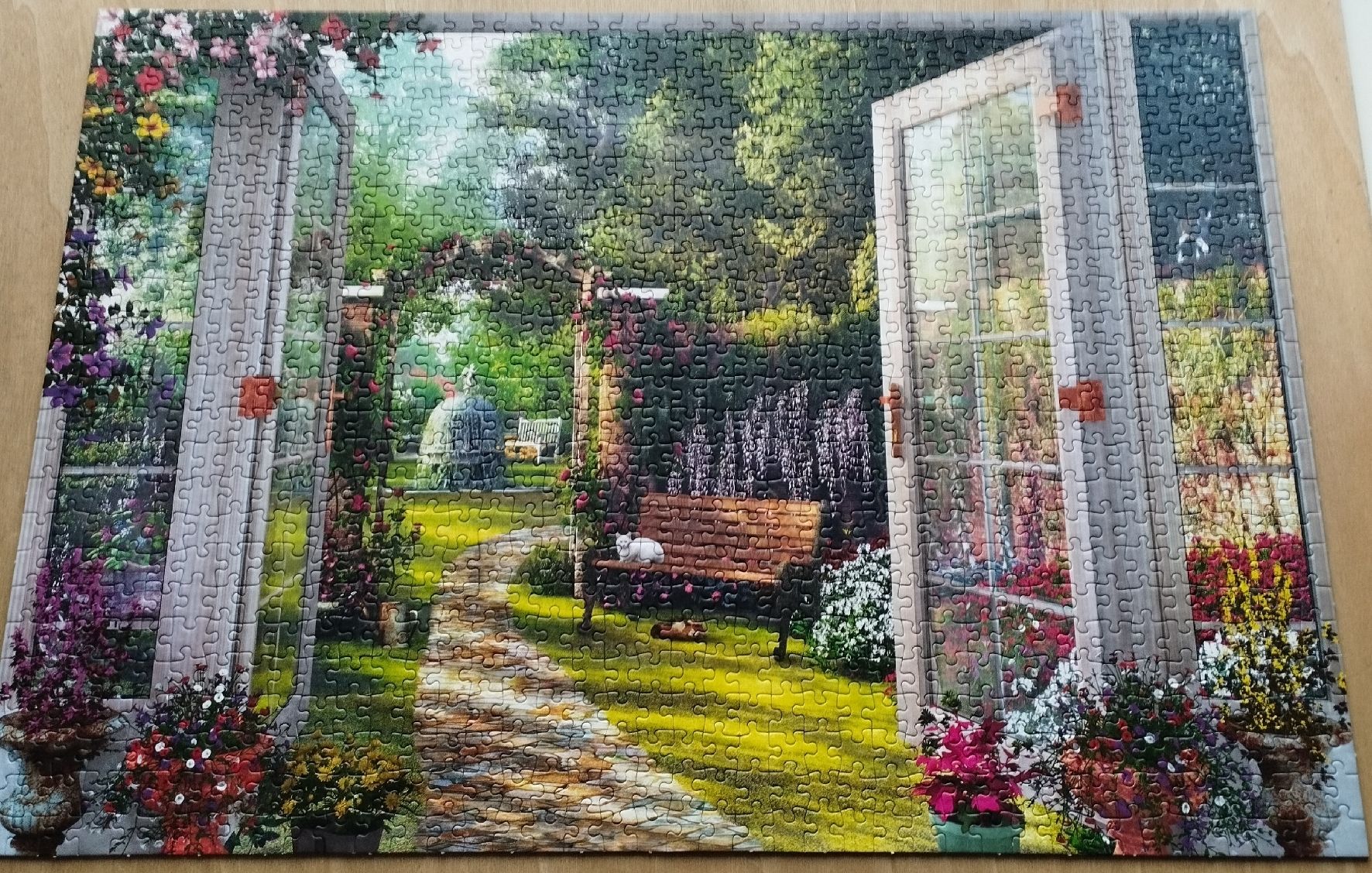 Puzzle: 1000 Puzzle Schmidt, Blick in Garten, David Davison  – Usato da Obernau venduto da stimeroli 1