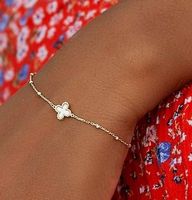 Damen-Armband 9 Karat Gelbgold 8,5 mm Kleeblatt