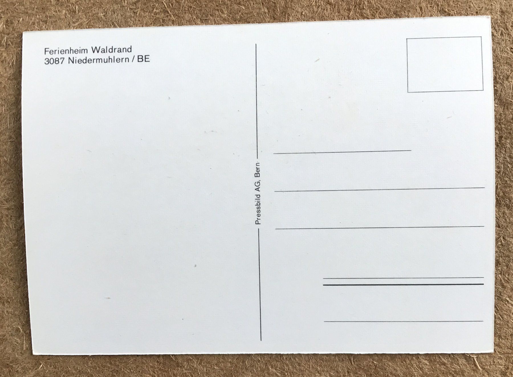 Cartoline postali: ANSICHTSKARTE FERIENHEIM WALDRAND 3087 NIEDERMUHLERN BE – Usato da Ostermundigen venduto da wini63 1