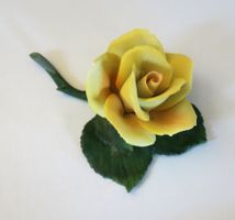 Gelbe Rose, Porzellan Kaiser Capodiomonte